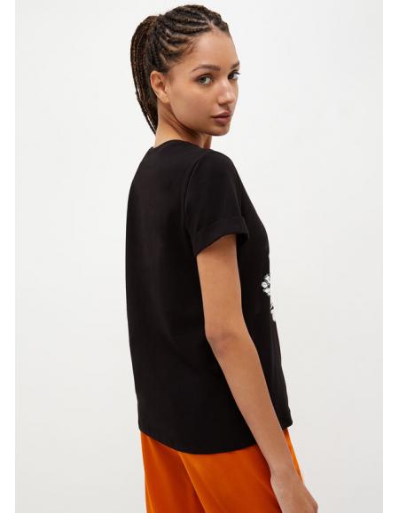 LIU.JO - T-shirt écoconçu avec imprimé, Noir ou Blanc