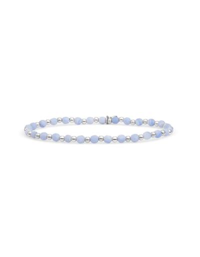SPARKLING JEWELS - Bracelet interstellaire en argent Agate en dentelle bleue