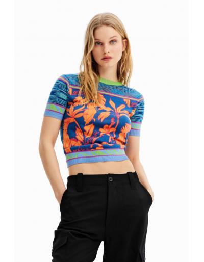 DESIGUAL - T-shirt tropical maille