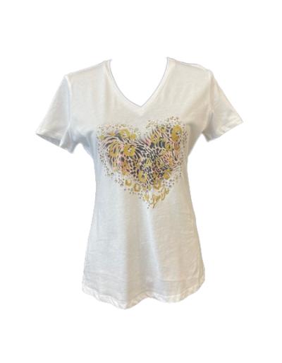 LUI.JO - T-shirt avec imprimé Wild Heart, blanc - Taille 40