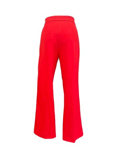 LUI.JO - Pantalon extensible à taille haute, rouge