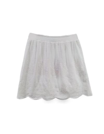 SCHOOL RAG - Jupe blanche, broderie anglaise - Taille M