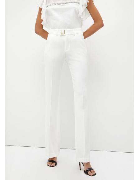 LIU.JO - Pantalon extensible, Blanc ou Rose