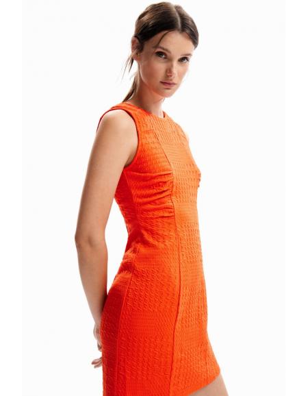 DESIGUAL - Mini-robe texturée, orange