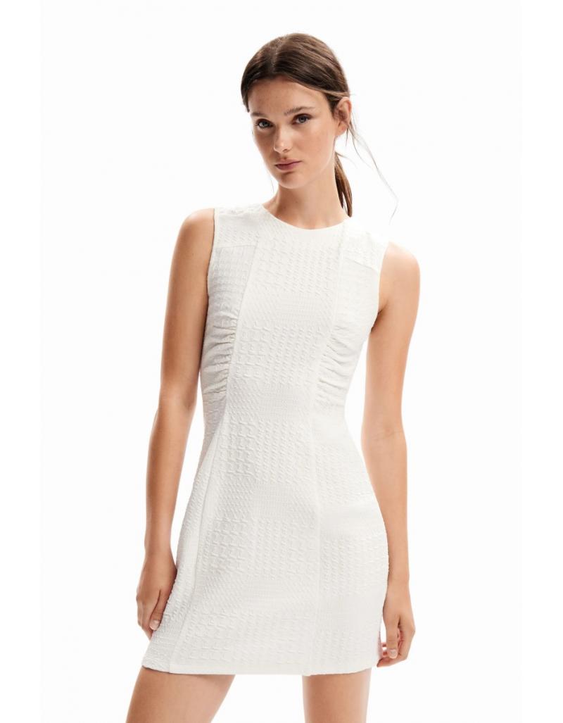DESIGUAL - Mini-robe texturée, blanc