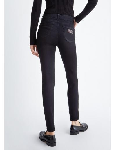 LIU.JO - Jeans skinny bottom up femme, denim noir