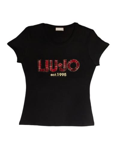 LIU.JO - Tee shirt noir avec inscription "LIU.JO est.1995"