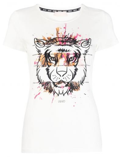 LIU.JO - Tee-shirt écoconçu ivoire avec tête de lion