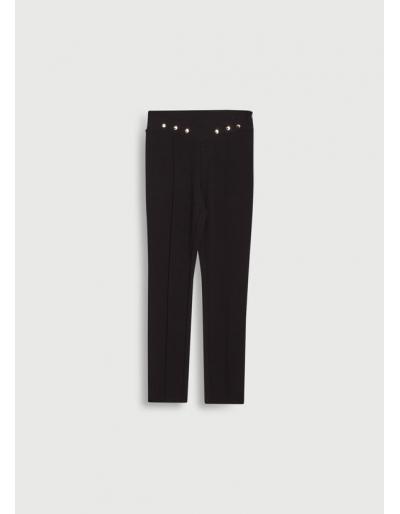 LIU.JO - Pantalon noir en jersey avec logo en métal - Taille XXL