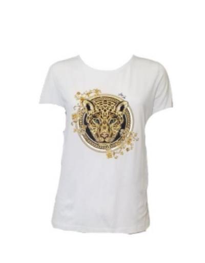 LIU.JO - T-shirt en coton blanc avec imprimé - Taille XS