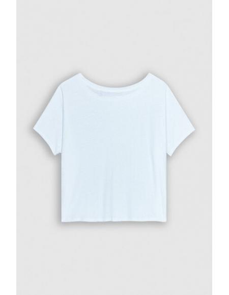 SCHOOL RAG - Tee-shirt oversize en lin et coton, blanc - Taille M