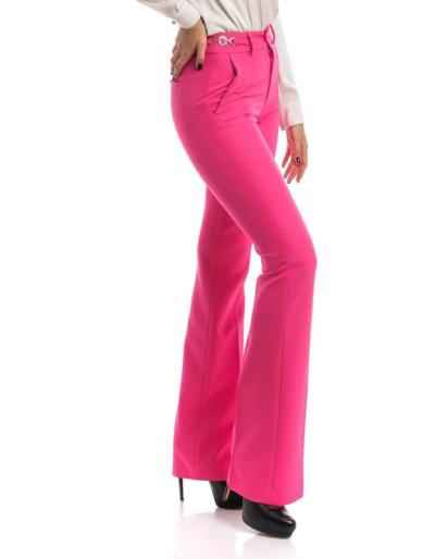 LIU.JO - Pantalon extensible à taille haute, noir ou fuchsia
