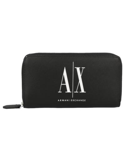 ARMANI EXCHANGE - Portefeuille noir avec logo blanc
