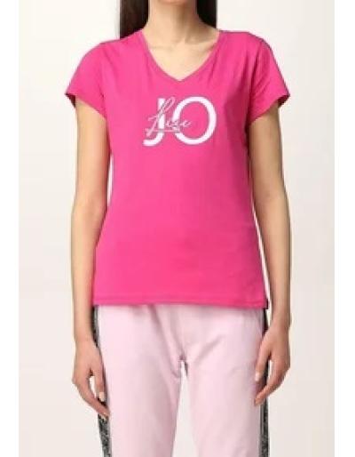 LIU.JO - T-shirt avec logo et applications, fuchsia - Taille XS