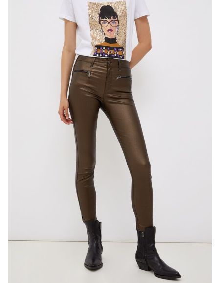 LIU.JO - Pantalon skinny avec zip, bronze