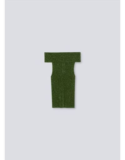 LIU.JO - Top en lurex vert avec col bardot - Taille XL