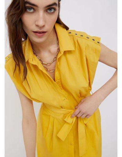 LIU.JO - Robe courte en popeline, jaune