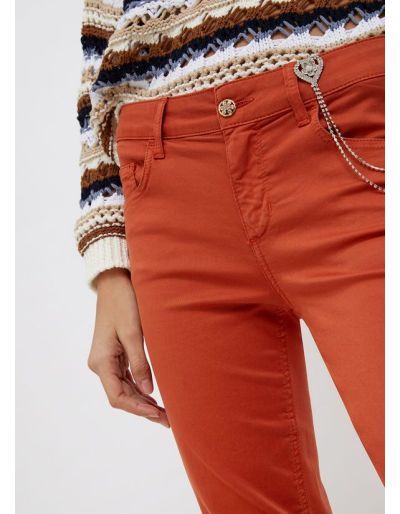 LIU.JO - Pantalon skinny avec broche ornée de pierres, orange