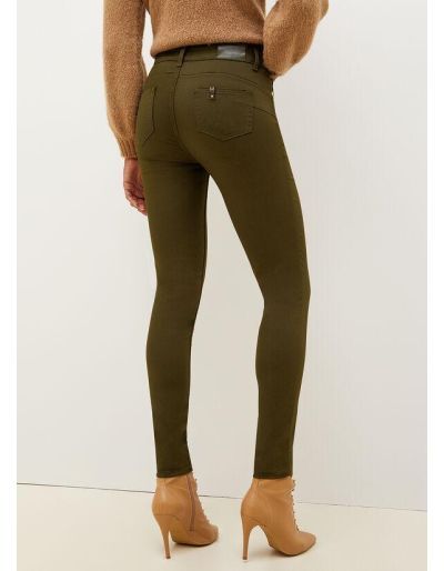 LIU.JO - Pantalon bottom up en sergé, Vert militaire