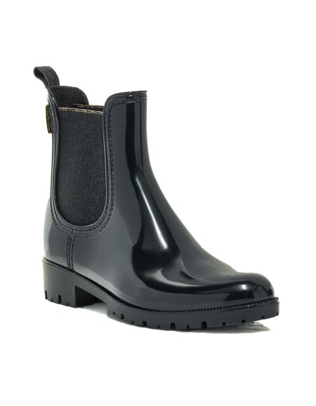 LES TROPEZIENNES - Boots de pluie, Noires avec Lurex