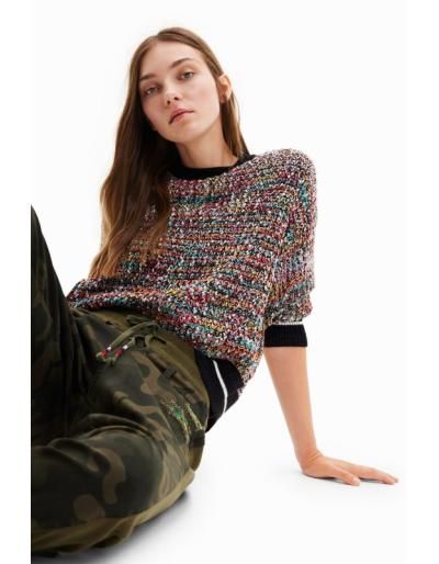 DESIGUAL - Pull tricot couleurs jaspées