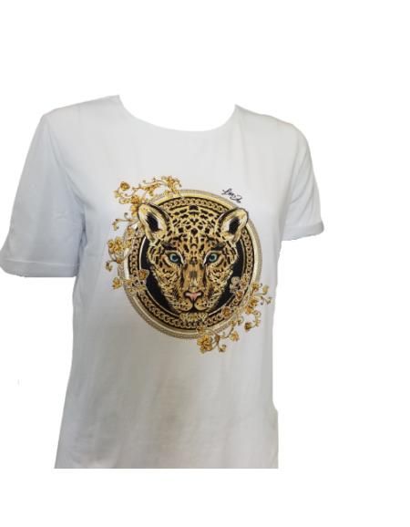 LIU.JO - T-shirt en coton blanc avec imprimé