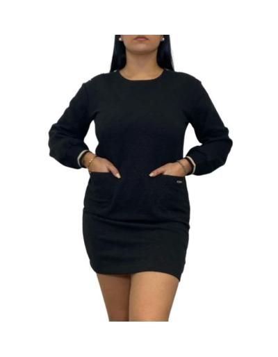 LIU.JO - Robe avec imprimé structurée, Noire - Taille M