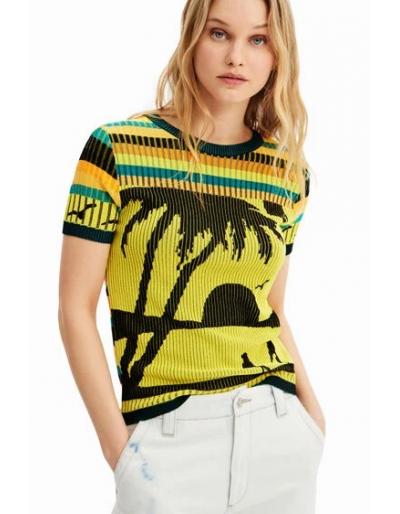 DESIGUAL - T-shirt paysage maille - Taille S