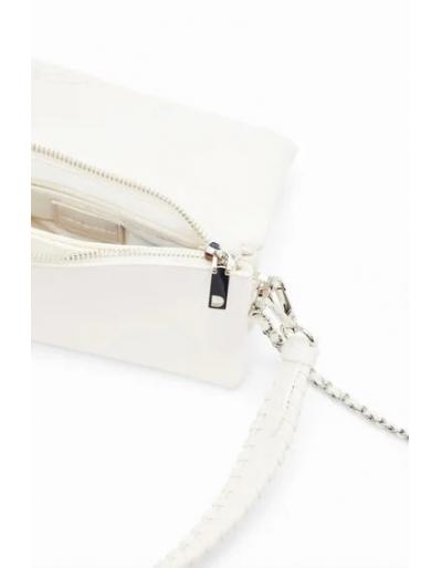 DESIGUAL - Mini sac à bandoulière demi-logo, Blanc