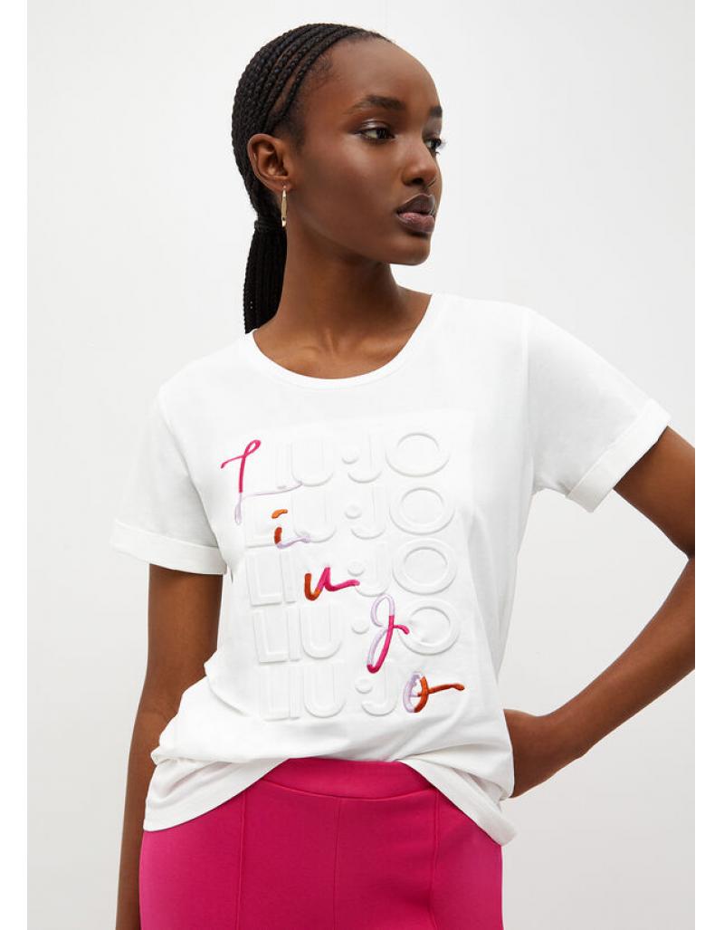 LIU.JO - T-shirt écoconçu avec logo, Blanc ou Noir